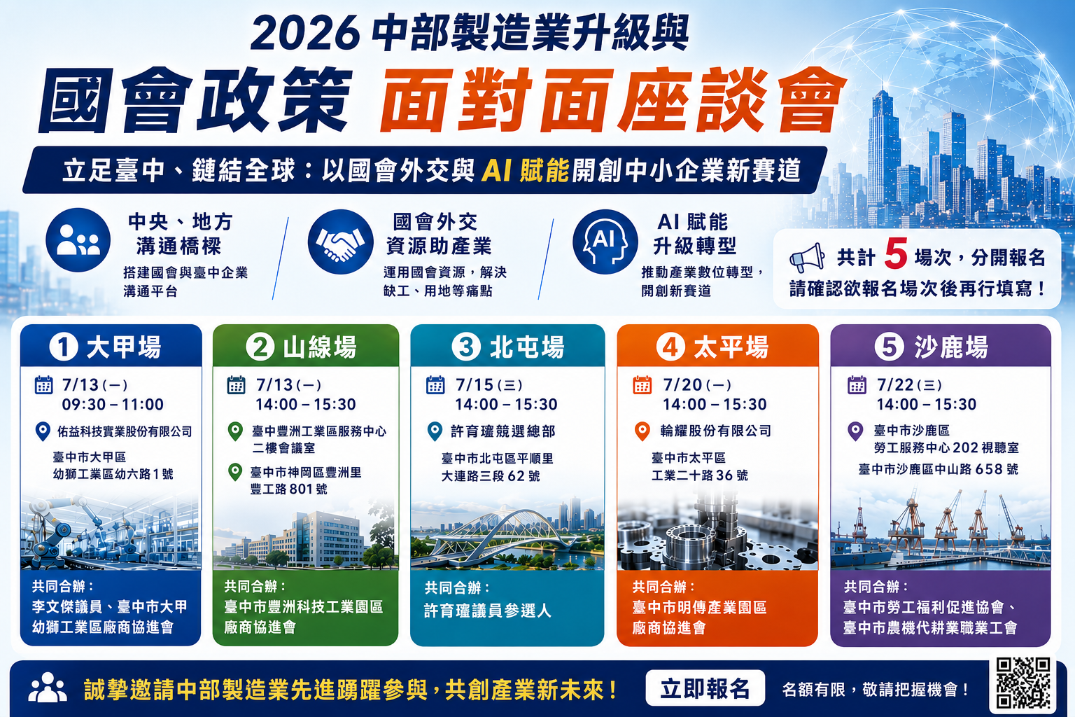 臺中市總工業會【2026 中部製造業升級與國會政策面對面座談會】